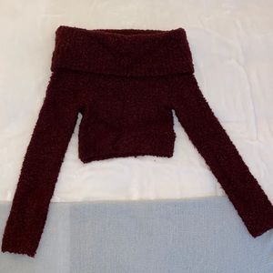 Maroon off the shoulder sweater